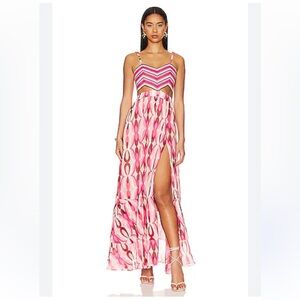 PATBO 
Twist Crochet Maxi Dress In Fuchsia